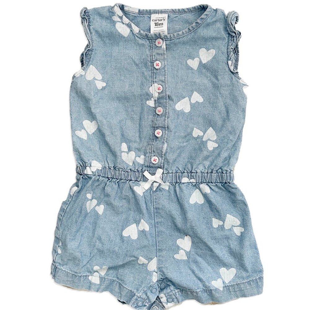 Carters Denim Sweetheart Romper